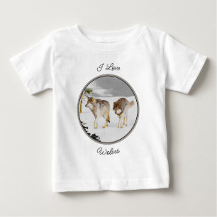 Wölfe in der Schneemalerei - Original Wildlife Art Baby T-shirt