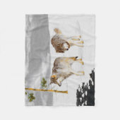 Wölfe in der Schneemalerei - Original Wildlife Art Fleecedecke (Vorderseite)
