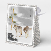 Wölfe in der Schneemalerei - Original Wildlife Art Geschenkschachtel (Rückseite)
