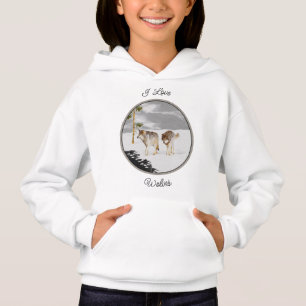 Wölfe in der Schneemalerei - Original Wildlife Art Hoodie