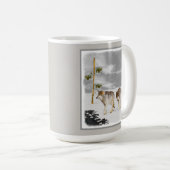 Wölfe in der Schneemalerei - Original Wildlife Art Kaffeetasse (VorderseiteRechts)