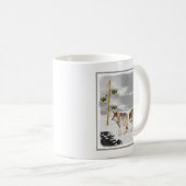 Wölfe in der Schneemalerei - Original Wildlife Art Kaffeetasse (VorderseiteRechts)