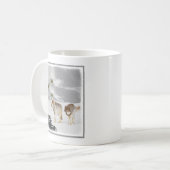 Wölfe in der Schneemalerei - Original Wildlife Art Kaffeetasse (Vorderseite Links)