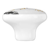 Wölfe in der Schneemalerei - Original Wildlife Art Keramikknauf (Seitenansicht)