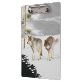 Wölfe in der Schneemalerei - Original Wildlife Art Klemmbrett (Links)