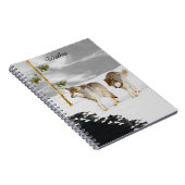 Wölfe in der Schneemalerei - Original Wildlife Art Notizblock (Rechte Seite)