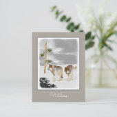 Wölfe in der Schneemalerei - Original Wildlife Art Postkarte (Stehend Vorderseite)