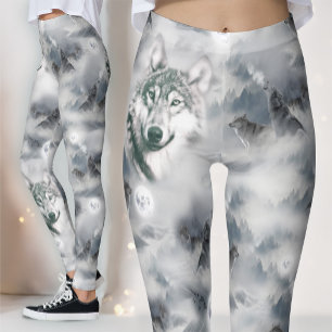 Wölfe in der Wildnis Magischer Vollmond Leggings