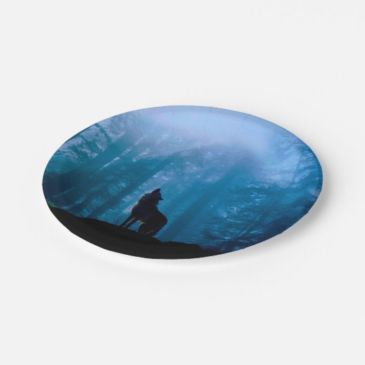 Wölfe in der Wildnis Pappteller (Schrägansicht)