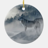 Wölfe in der Winter-Keramik-Verzierung Keramikornament (Hinten)