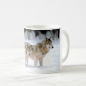 WÖLFE IN DER WINTER-TASSE KAFFEETASSE (VorderseiteRechts)