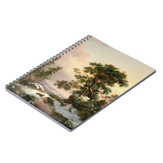 Wölfe in einer Winter-Landschaft (Öl auf Platte) Notizblock (Linke Seite)