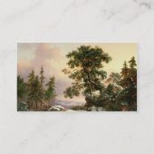 Wölfe in einer Winter-Landschaft (Öl auf Platte) Visitenkarte (Rückseite)