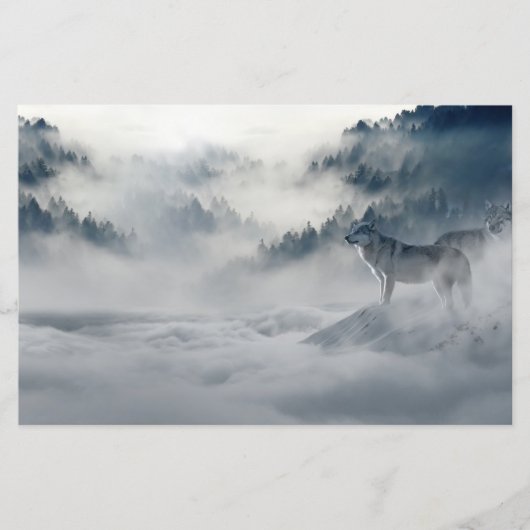Wölfe in einer Winterlandschaft Briefpapier (Vorderseite)