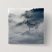 Wölfe in einer Winterlandschaft Button (Vorderseite)