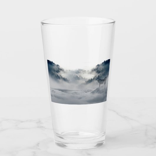 Wölfe in einer Winterlandschaft Glas (Vorderseite)