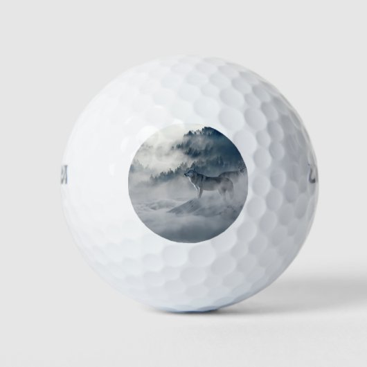 Wölfe in einer Winterlandschaft Golfball (Vorderseite)