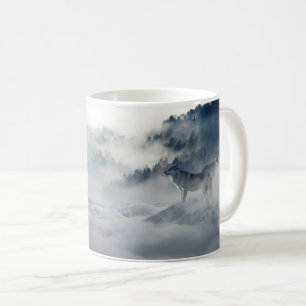 Wölfe in einer Winterlandschaft Kaffeetasse