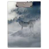 Wölfe in einer Winterlandschaft Klemmbrett (Vorderseite)