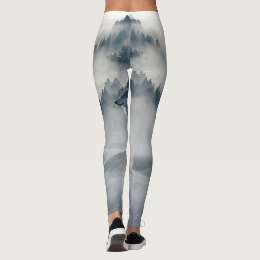Wölfe in einer Winterlandschaft Leggings (Rückseite)