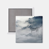 Wölfe in einer Winterlandschaft Magnet (Vorderseite/Rückseite)