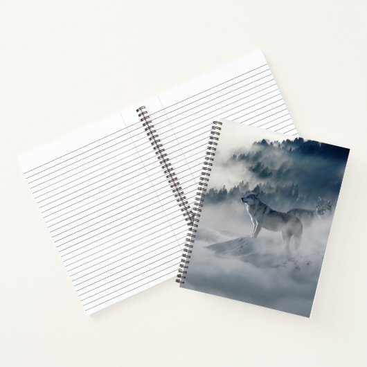 Wölfe in einer Winterlandschaft Notizblock (Innenseite)