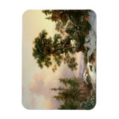 Wölfe in einer Winterlandschaft (Öl auf Tafel) Magnet (Vertikal)