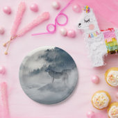 Wölfe in einer Winterlandschaft Pappteller (Party)