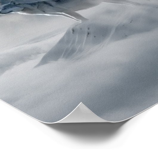 Wölfe in einer Winterlandschaft Poster (Ecke)