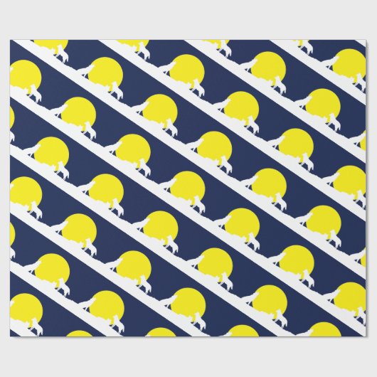 Wölfe in Moonlight Wrapping Paper Geschenkpapier (Flach)