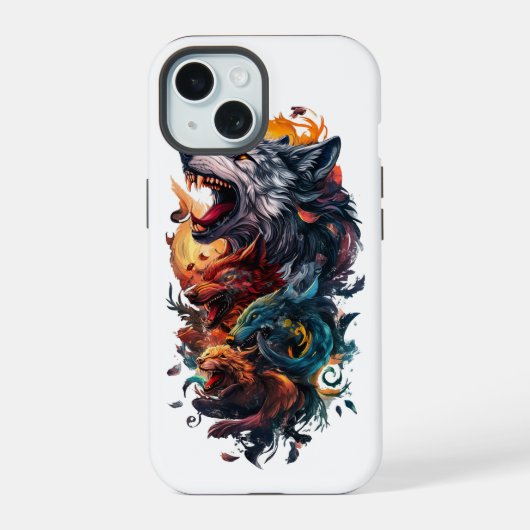 Wölfe iPhone 15 Hülle (Rückseite)