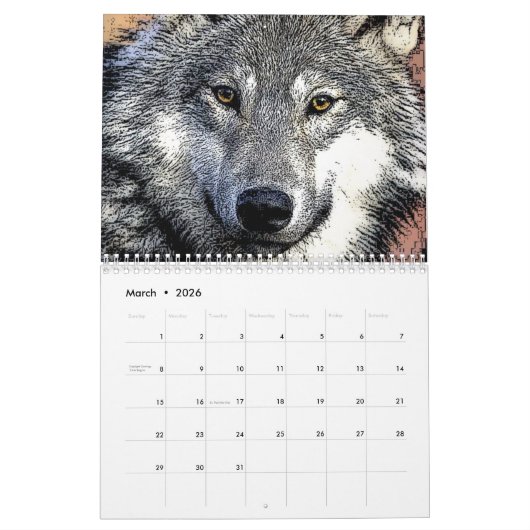 Wölfe Kalender (Mär 2026)