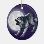 Wolfe Keramik Ornament (Links)