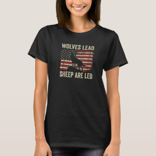 Wölfe Lederschaf sind Led Patriotic Lions Usa Fla T-Shirt
