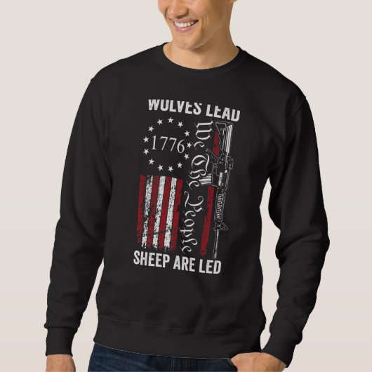 Wölfe Lederschaf sind Led Usa Pro Gun 2. Sweatshirt (Vorderseite)