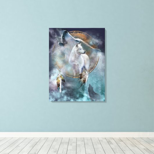 Wölfe Leinwanddruck (Insitu (Holzboden))