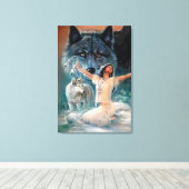 Wölfe Leinwanddruck (Insitu (Holzboden))