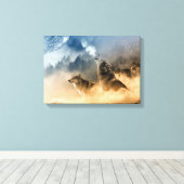 Wölfe Leinwanddruck (Insitu (Holzboden))