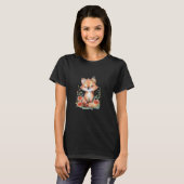 Wölfe mit Blume niedliche Wölfe Mond-Junge 1 T-Shirt (Vorne ganz)