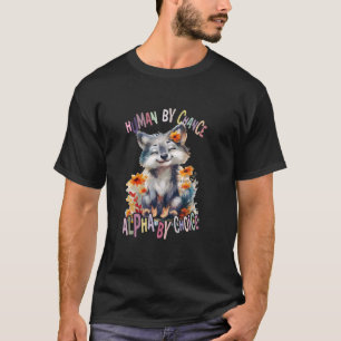 Wölfe mit Blume niedlichen Wölfe Tiermond Alpha vo T-Shirt