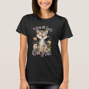 Wölfe mit Blume niedlichen Wölfe Tiermond Alpha vo T-Shirt