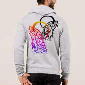 Wölfe mit kreativem Logo Hoodie (Rückseite)