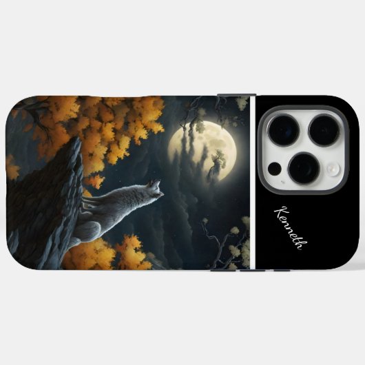 Wölfe mit Vollmond Case-Mate iPhone Hülle (Rückseite (Horizontal))