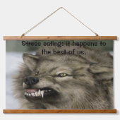 Wölfe mit Zähne Wandteppich Mit Holzrahmen (Vorne)