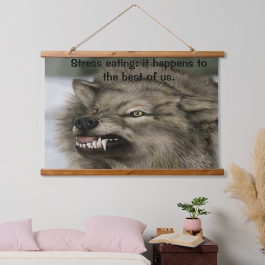 Wölfe mit Zähne Wandteppich Mit Holzrahmen (Schlafzimmer)