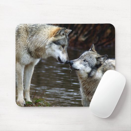 Wölfe - Nase zum zu riechen Mousepad (Mit Mouse)