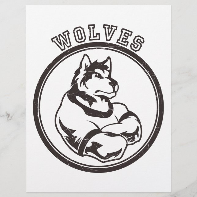 Wölfe oder Wolf Mascot (Vorderseite)