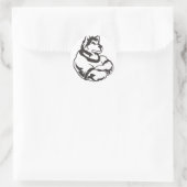 Wölfe oder Wolf Mascot Runder Aufkleber (Tasche)