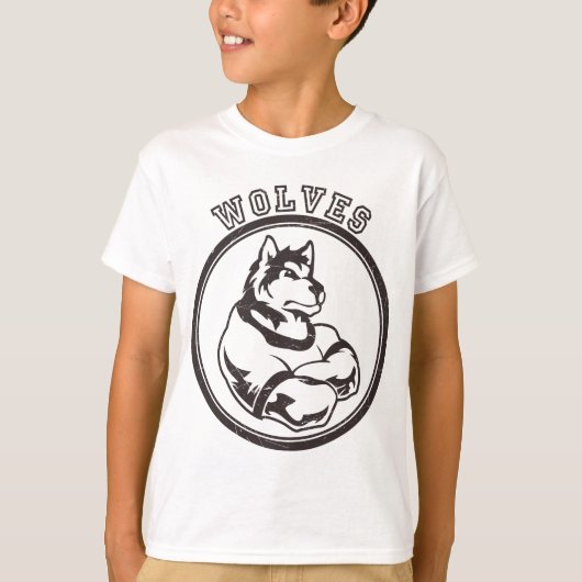 Wölfe oder Wolf-Maskottchen T-Shirt (Vorderseite)