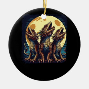 Wölfe Parody drei bärtige Drachen Howl auf dem Mon Keramik Ornament